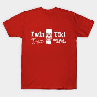 Twin Tiki logo in white T-Shirt